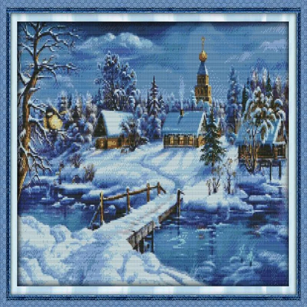 

A world of ice and snow, рассчитан на ткань DMC 14CT 11CT, наборы для вышивки крестиком, наборы для вышивки, домашний декор