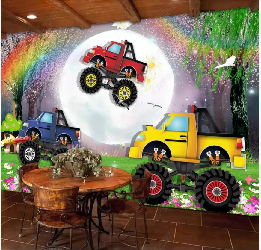 

Custom photo wallpaper for walls 3 d murals Dream cartoon car dream tree child room background wall papers painting decor