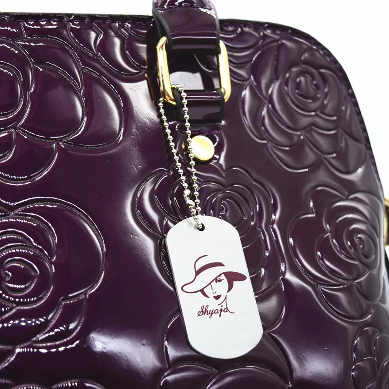 

High Quality Luxury Patent Leather Women Handbags Floral Printing 3PCS Set Composite Messenger Bag Shoulder Tote+Purse Clutch