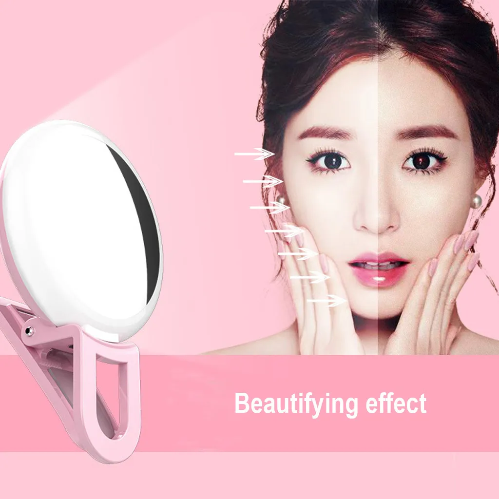Зеркало для макияжа бриллиантовая Кольцевая вспышка линза лампа красоты