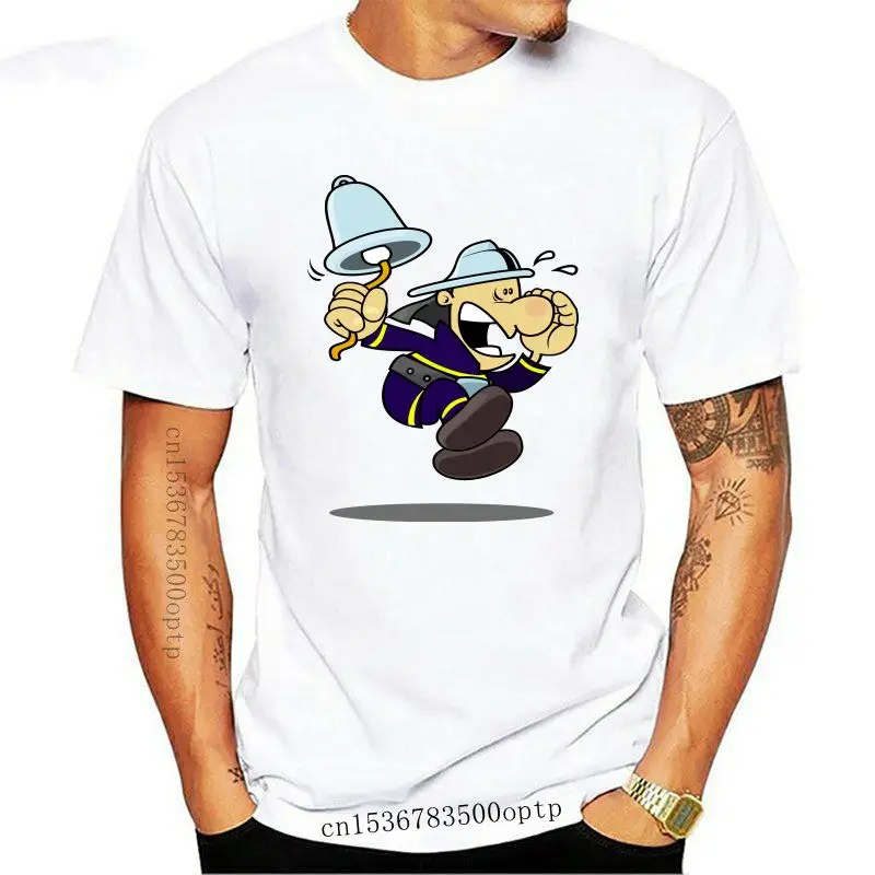 

Men's fireman alarm t shirt Character cotton size S-3xl Unique Famous Casual Spring Autumn Pictures shirt