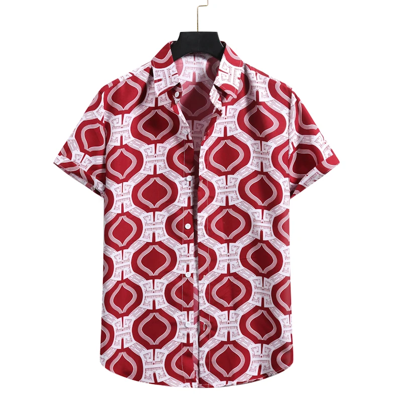 

Мужская приталенная пляжная рубашка с коротким рукавом, хипстерская гавайская рубашка с цветочным принтом, мужские тропические рубашки Aloha...
