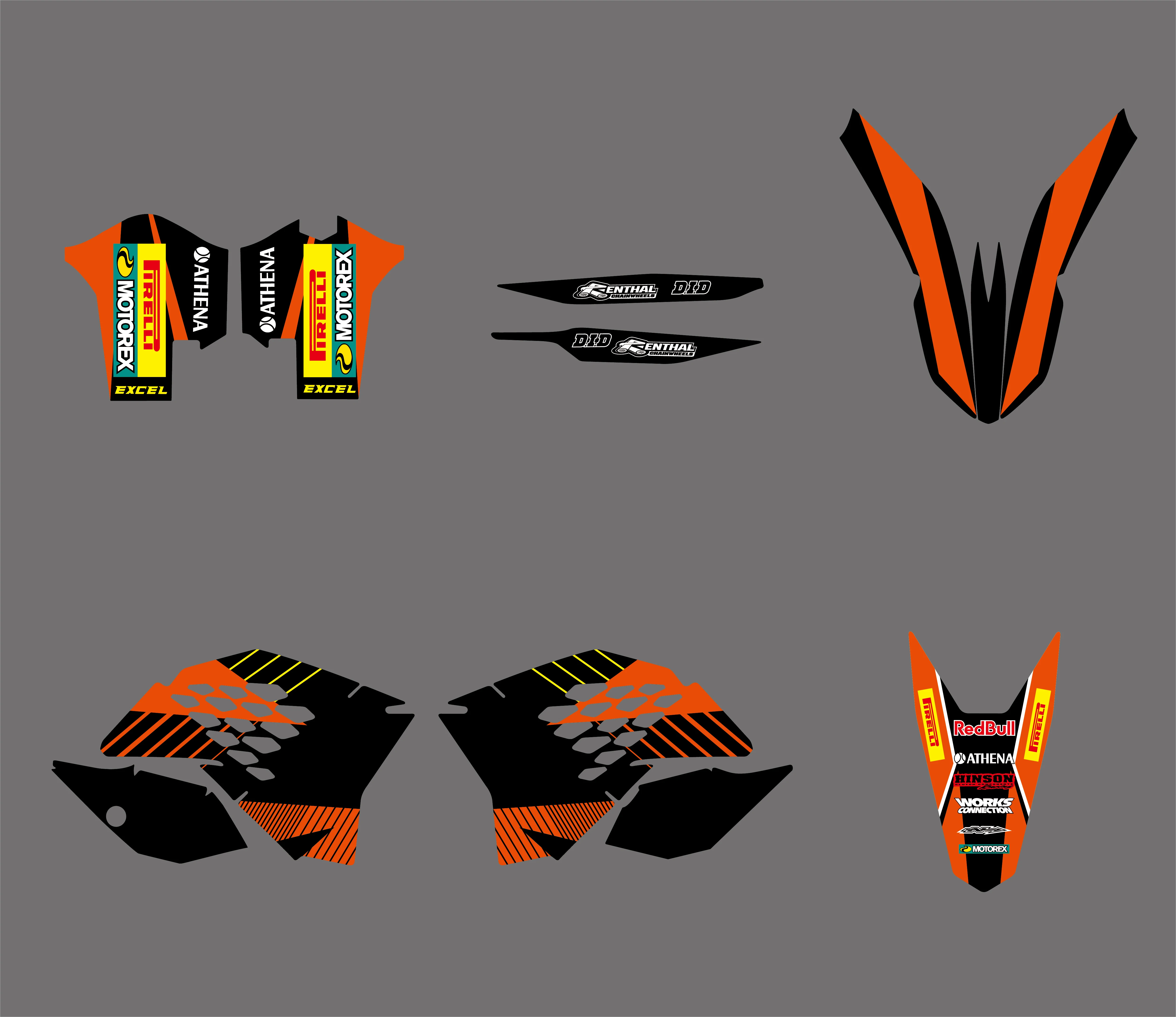 0408 Набор наклеек с мотором для KTM 125 144 150 200 250 300 400 450 SX SXF EXC EXCR XC XCF XCW XCFW XCRW SMR |