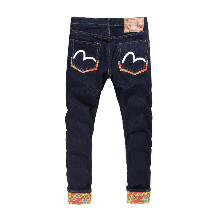 Мужские повседневные брюки Evisu коричневые Дышащие Брюки с карманами и пуговицами