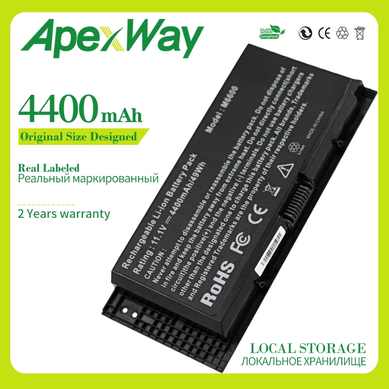 Аккумулятор Apexway FV993 FJJ4W PG6RC R7PND OTN1K5 для ноутбука DELL Precision M6600 M6700 M6800 M4800 M4600 M4700 |
