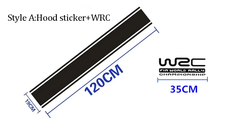 

180CM 4Pcs/Pack WRC Decorative Stickers Whole Body Racing Stripe Decal Sticker for Car Decoration Trunk Bumper Decoration