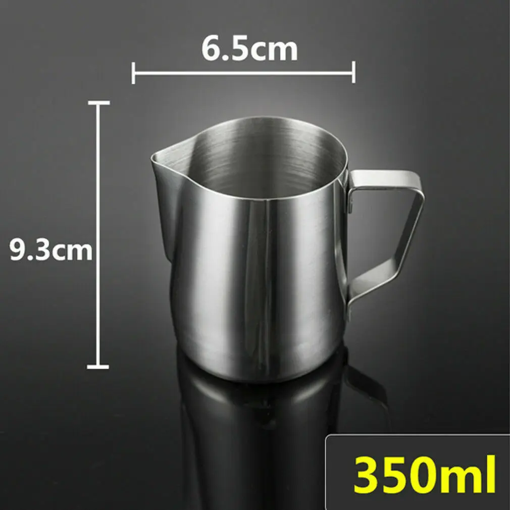 350ml Кувшин для вспенивания молока из нержавеющей стали, контейнер для кофе латте, кувшин 3 размеров, бутылки 150 мл/350 мл/600 мл - Цвет: 350ml