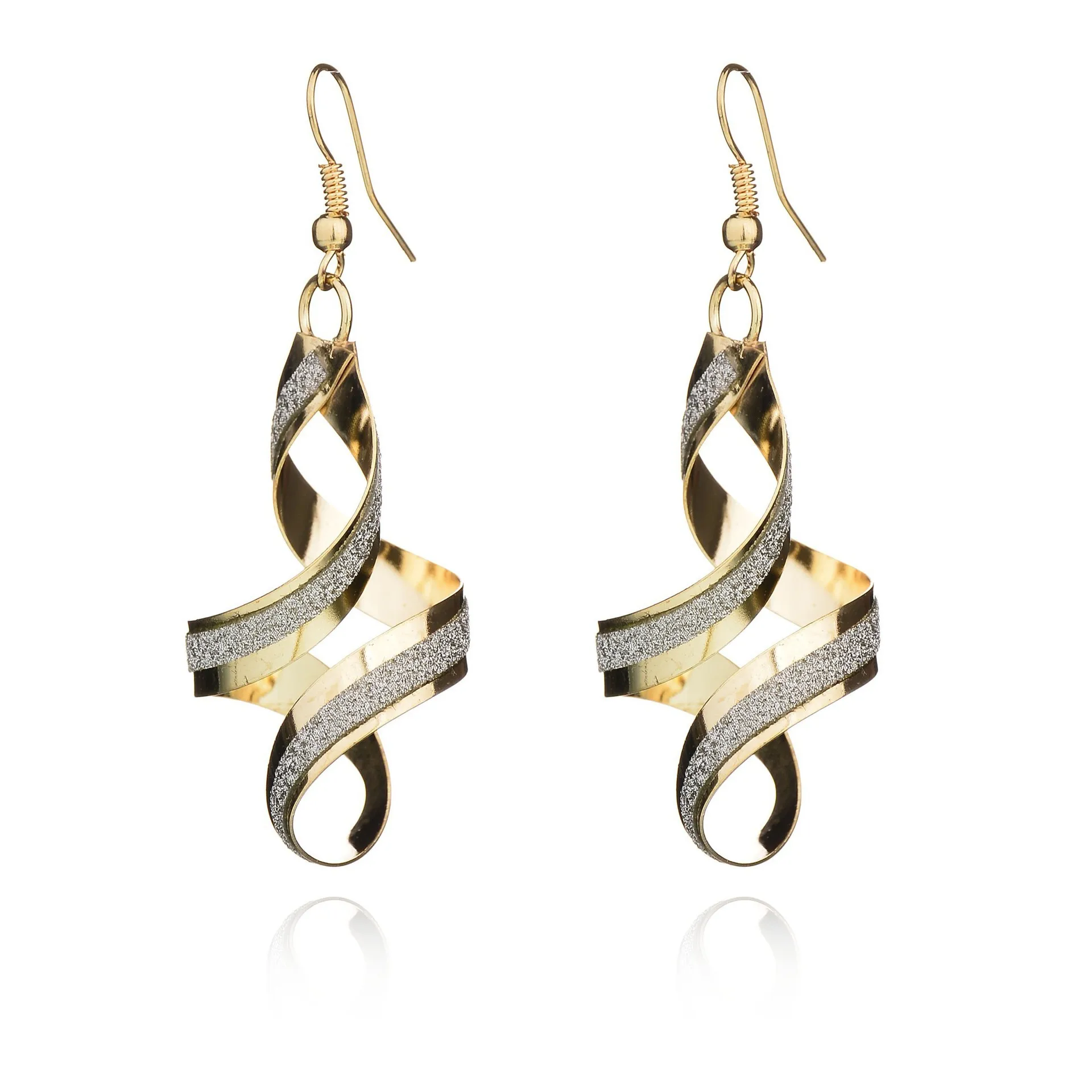 

Spiral Long Earrings Twist Spiral Earrings Frosted Hook Retro