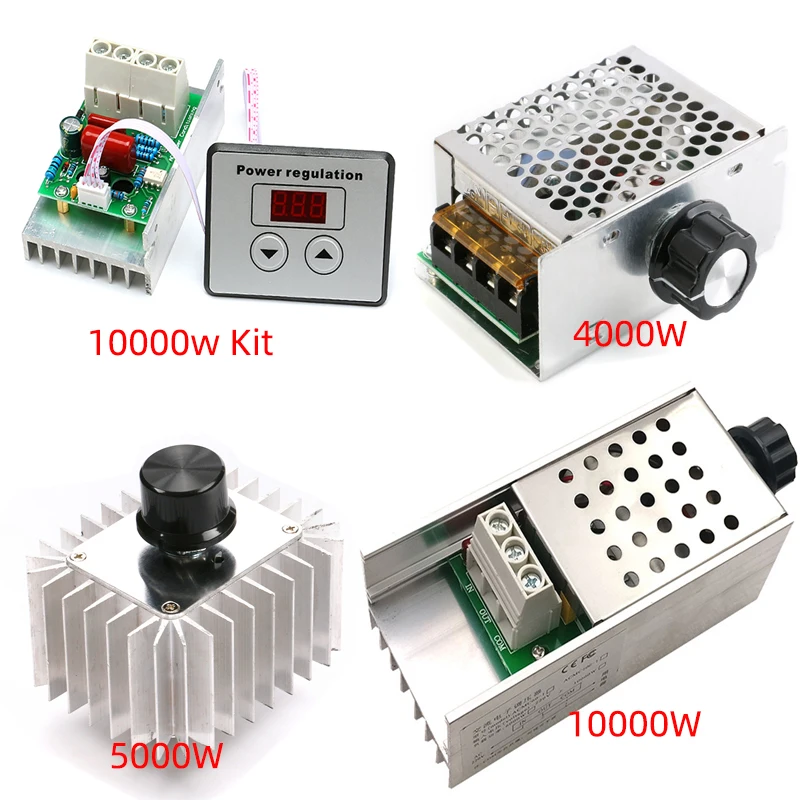 

AC 220V 10000W/5000W/4000W SCR Voltage Regulator Dimming LED Dimmer Motor Speed Controller Thermostat Dimer 220 V Power Supply