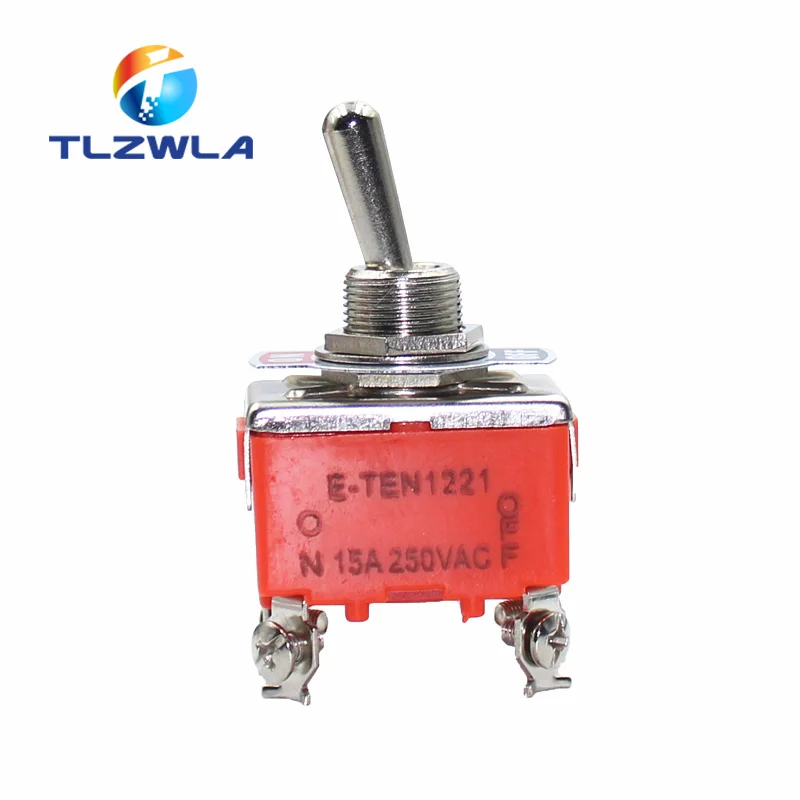 

100pcs E-TEN1221 4 Pin SPST 4 Terminal ON-OFF 15A 250V Toggle Switch TEN1221