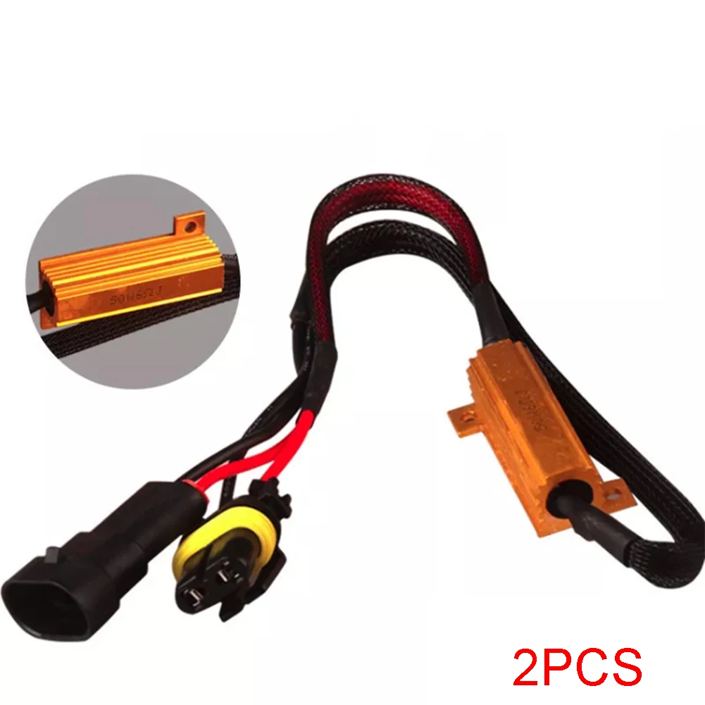 

50W 2pcs Replacement Parts Auto Error Cancel With Wire Fast Aluminum Alloy Turn Signal Load Resistance Car LED Decoder