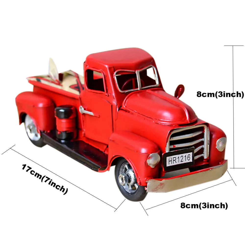 Винтажный Красный металлический грузовик Рождественское украшение дети