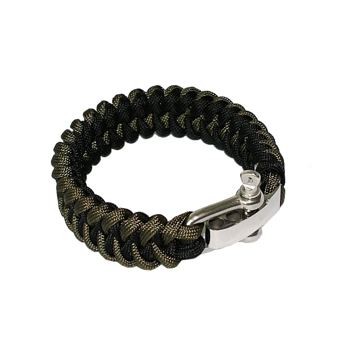 Black Army Green Yougle выживания Регулируемый 550 Паракорд Браслет парашютный шнур запястье с нержавеющей стали лук Скоба пряжка - Цвет: Black Army Green