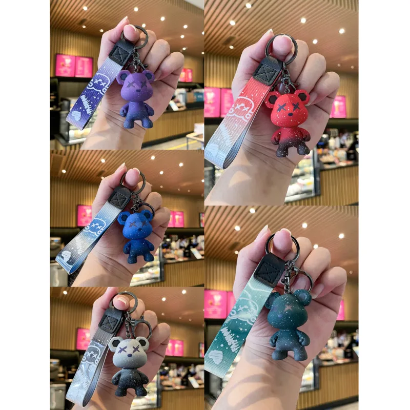 Little Bear Doll Keychain Cartoon Car Pendant Cute Couple kawaii Backpack Ornaments Girl Decoration Small Gifts keychains girls