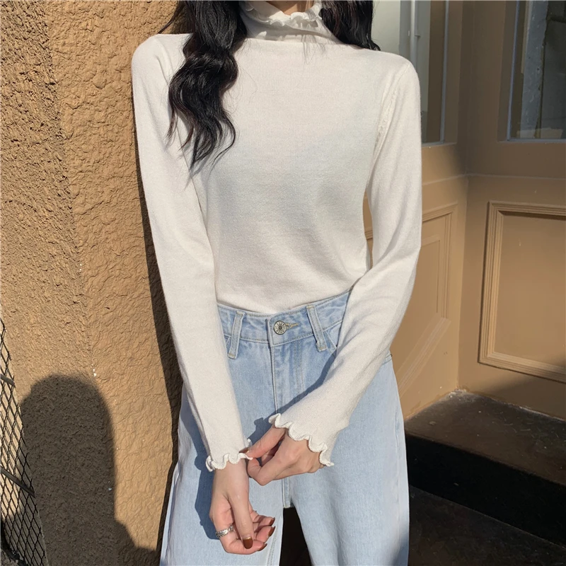 

Make firm offers control turtleneck heap heap collar knitting render unlined upper garment joker in agaric coat of girl of culti