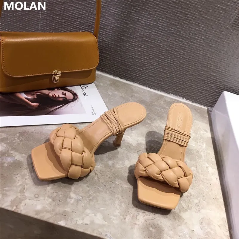 Бренд MOLAN Design Популярные Модные 2 способа ношения 2020 Роскошные плетеные сандалии
