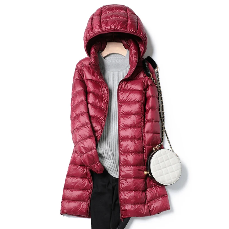 Women's Winter Jackets 2021 New Ultra Light Portable Coat Hooded Female Duck Down Jacket Hood Removable Windbreaker 5XL | Женская