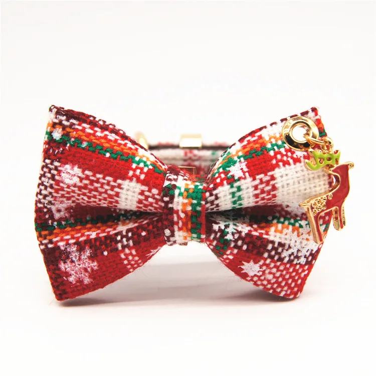 Аксессуары для собак поводок маленьких Рождественский ошейник питомцев с бантом