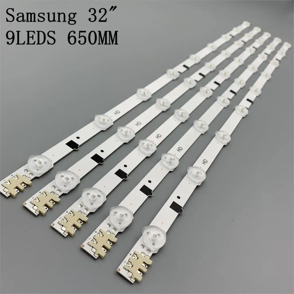 Новый комплект 5 шт. 9 светодиодов 650 мм Светодиодная лента для Samsung UE32F5300 фонарь