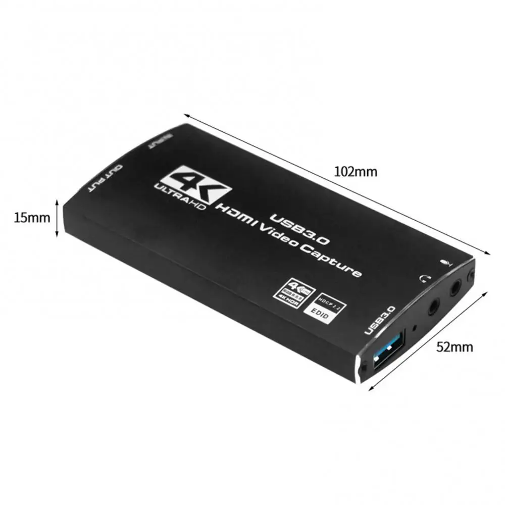 

Portable USB 3.0/2.0 HDCP-2.2 HDMI-compatible-2.0b Recorder Grabber Video 4K HDMI-compatible Capture Card for PC Game Machine