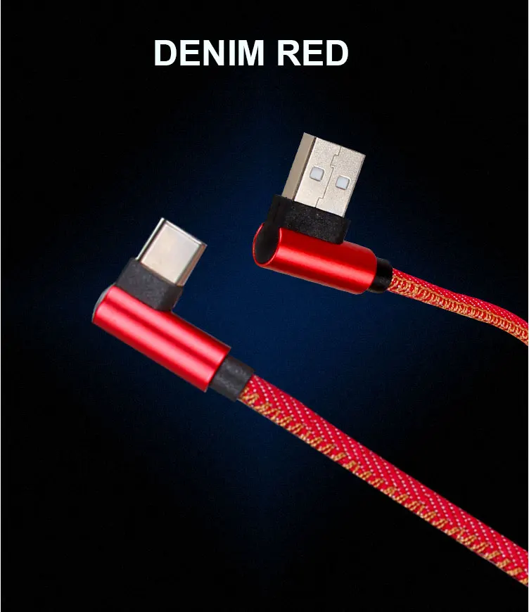 VLAMPO 1 м 2 м 90 градусов зарядный кабель зарядное устройство Micro usb type-C Быстрая зарядка для samsung Galaxy HUAWEI XIAOMI type-c кабель для передачи данных