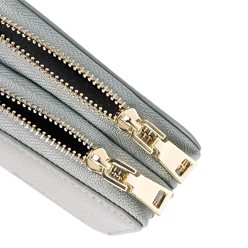 Кошелек из натуральной кожи для мужчин и женщин кредитница серого цвета с RFID