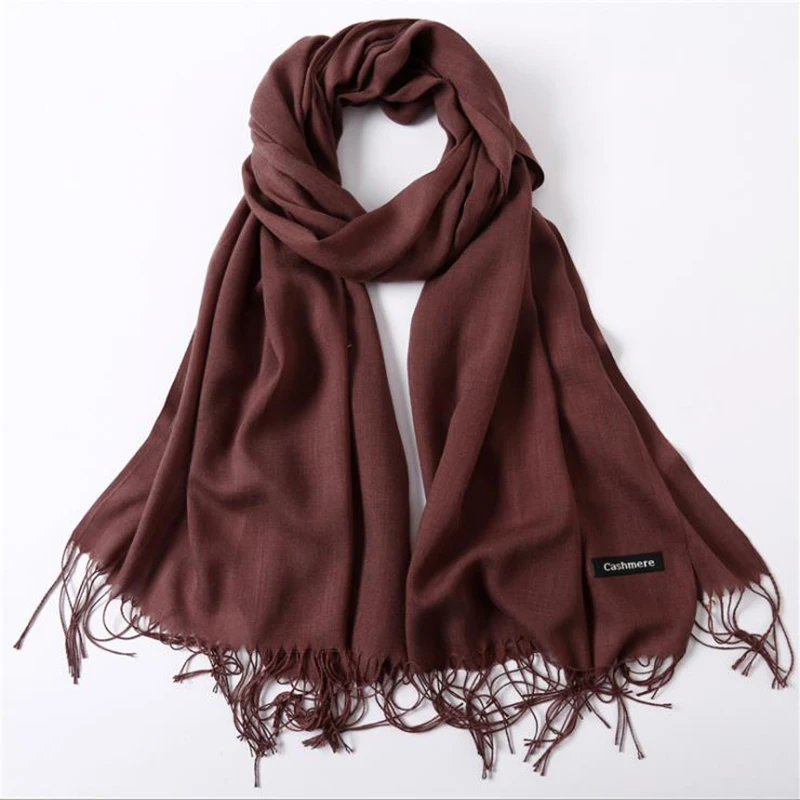 

2019 women scarf fashion summer thin solid shawls and wraps lady pashmina bandana female hijab winter long foulard head scarves