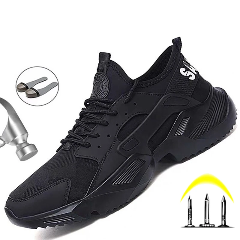 

Men's safety shoes, work boots with steel toe caps Anti-smashing safety boots Men's work sports shoes Protective safety shoes