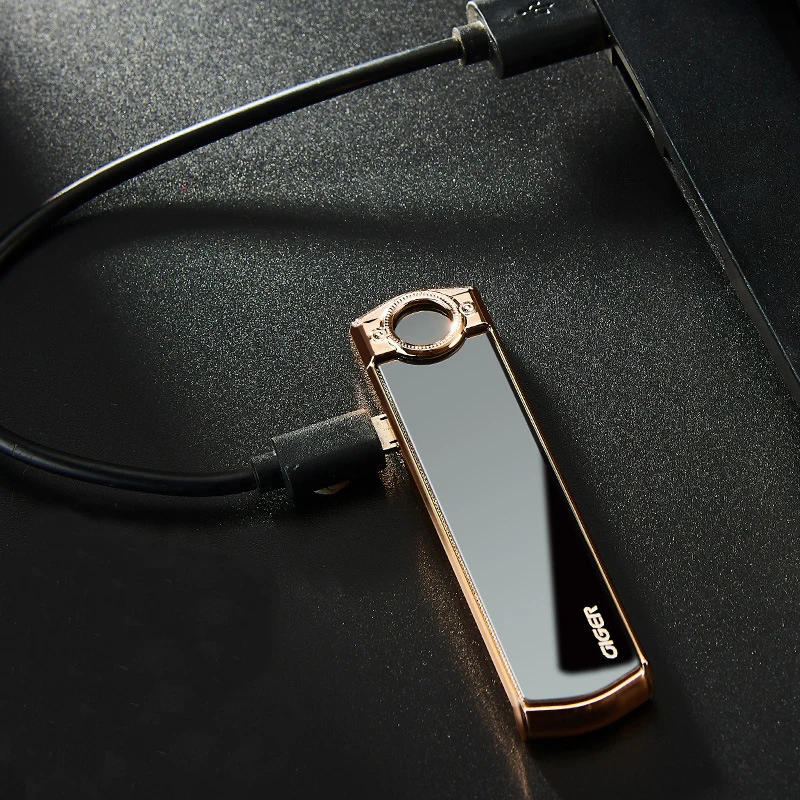 

Ultra Thin Plasma Rechargeable Lighter USB Cycle Electronic Induction Heating Wire Tungsten Lighter Metal Cigarette Windproof