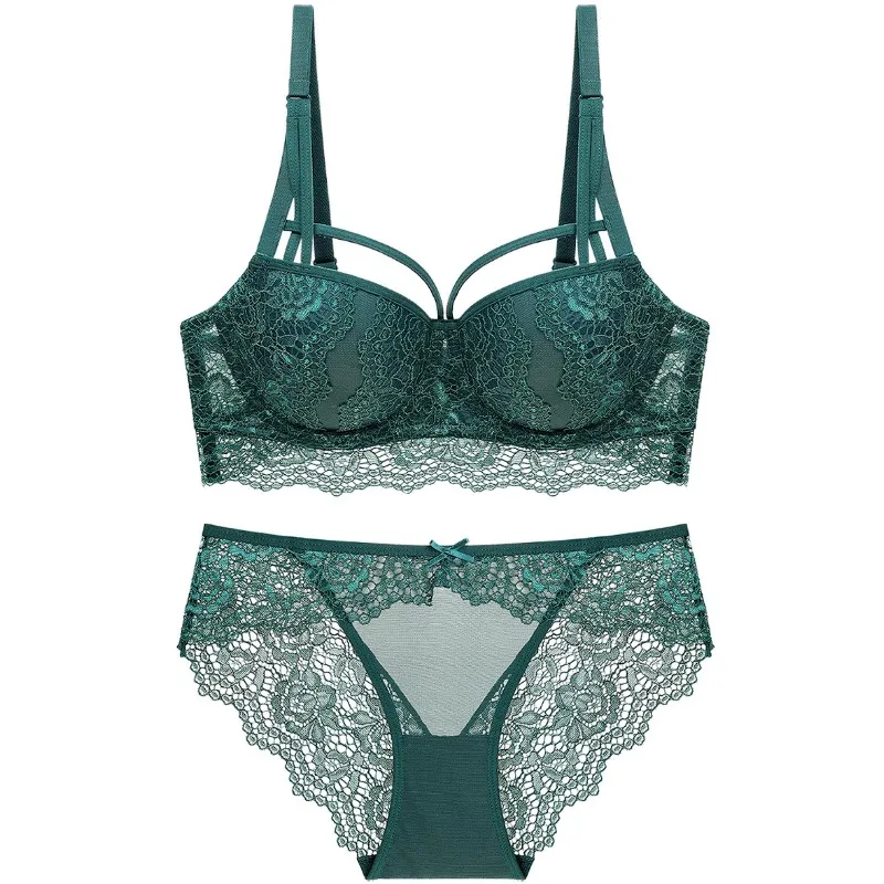 Женский комплект нижнего белья хлопковый с бюстгальтером пуш-ап и трусиками