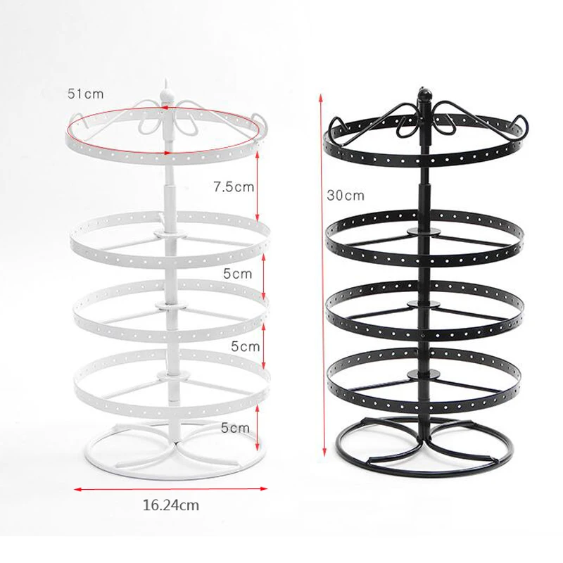 Модный 4-х слойный металлический держатель вращающийся на органайзер для сережек