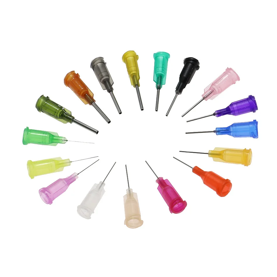 50 Pcs Luer Lock Needle Syringes Spiral Stainless Steel Tube Liquid Dispenser 14 15 16 17 18 19 20 21 22 23 24 25 26 30 32 34G |