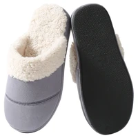 winter cotton slippers house indoor mute short plush slides cozy women and man shoes couples concise 4cm thick bottom slippers