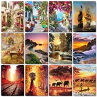 Раскраска по номерам HUACAN, Приморская фотография, уникальный подарок, картина по номерам, пейзаж для гостиной