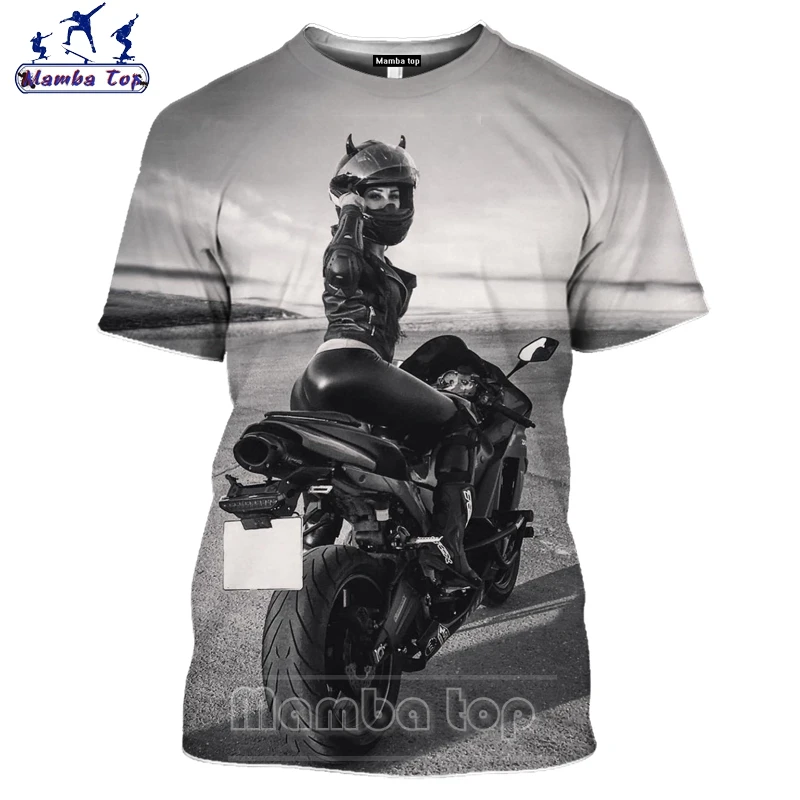 Топ Mamba с 3D принтом футболка для гоночных мотоциклистов мужские крутые футболки