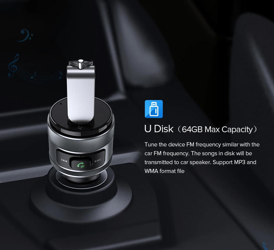 Ugreen USB Автомобильное зарядное устройство Bluetooth fm-передатчик QC Быстрая зарядка 3,0 Быстрая зарядка для Xiaomi samsung iPhone huawei QC3.0 зарядное устройство