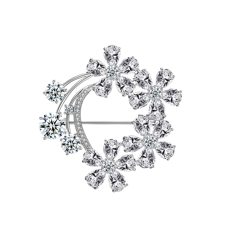 Винтажная брошь-венок с кристаллами высокое качество стразы из циркона