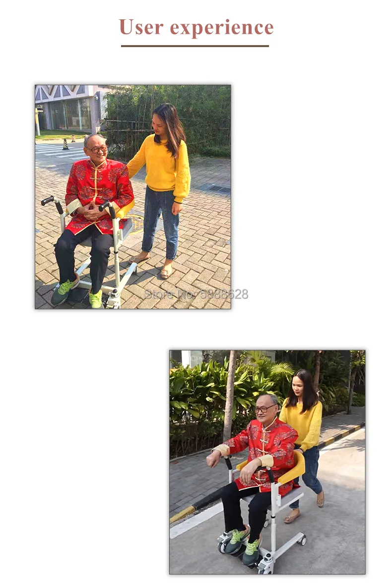 

Free shipping Multi-function lift with toilet seat cushion care chair bathing patient elderly supplies light hand push scooter