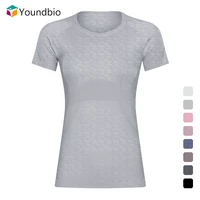 youndbio 2021 yoga shirts sport top woman summer fitness sports wear female slim workout blouse gym short sleeve t shirt