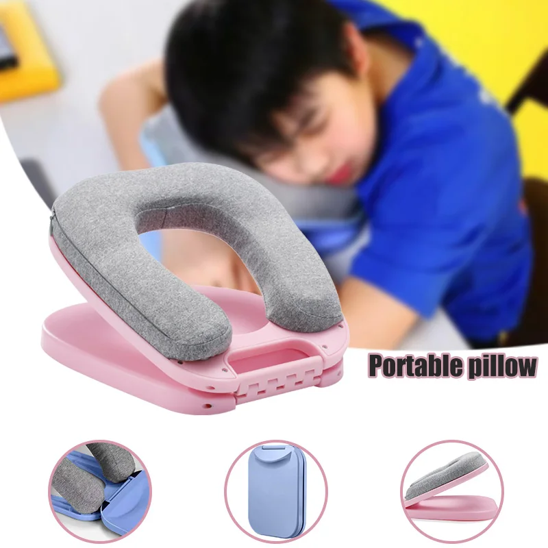 

Nap Donut Pillow with Hard Support Portable Slow Rebound Memory Foam Desk Nap Neck Pillow Prevents Arms Numbness
