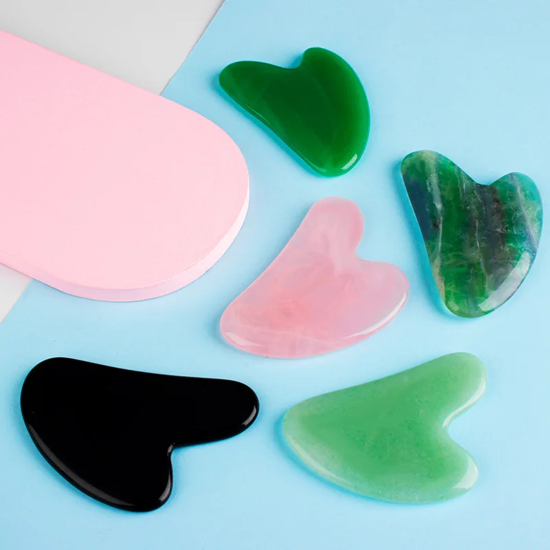 100% натуральный нефрит гуаша каменная доска Массажная розовая кварцевая тарелка