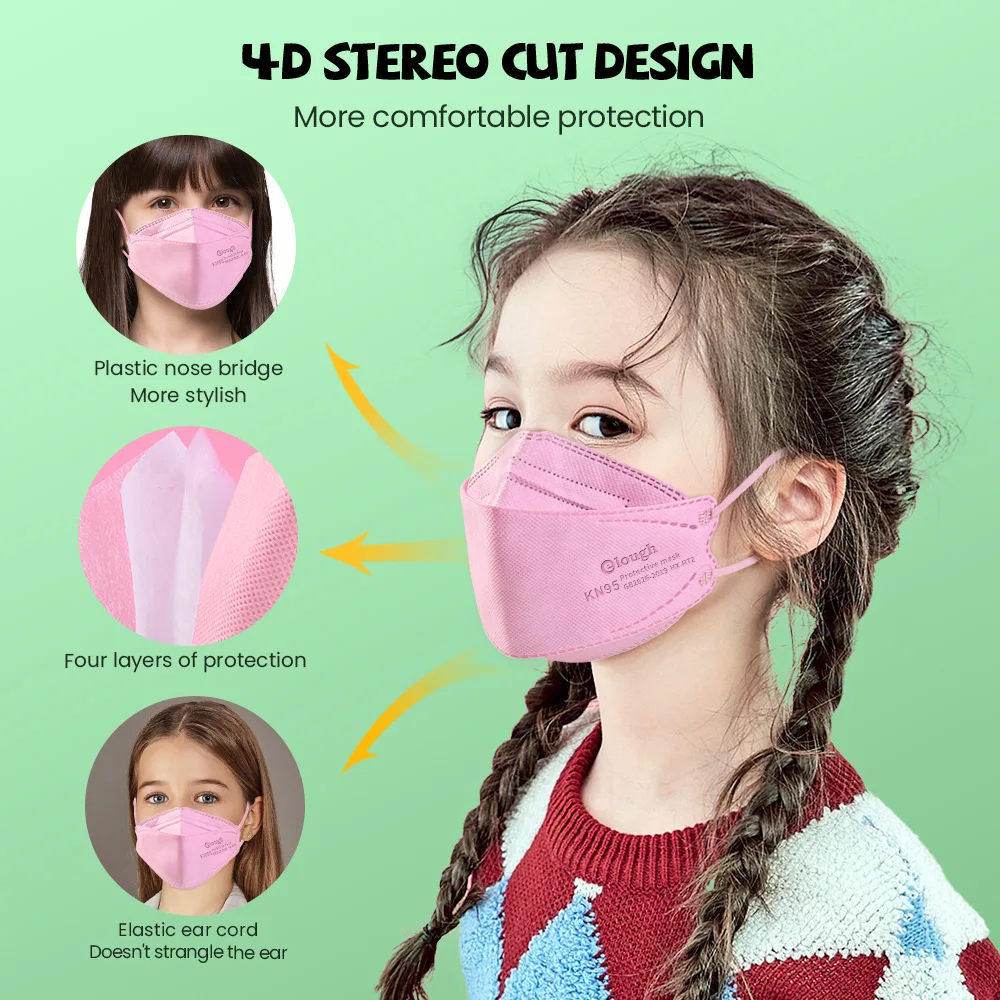 Elough цветные маски FFP2 дети Рыба Детские KN95 CE FPP2 Homologada Infantil FFP2mask детская маска для