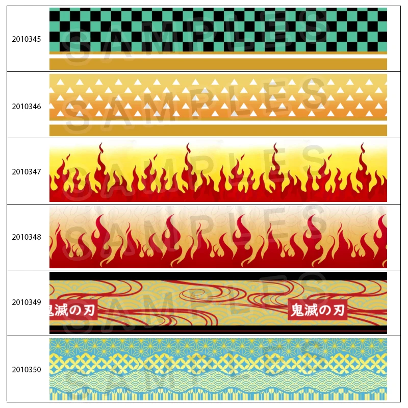 

Japan Anime Cartoon Kimetsu No Yaiba Pattern Printed Grosgrain 50yards