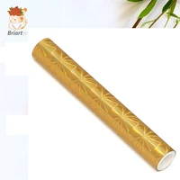 briartw 3 m x 1 roll light gold snowflake color heat activated foil hot foil rolls hot stamping foil paper holographic heat tran