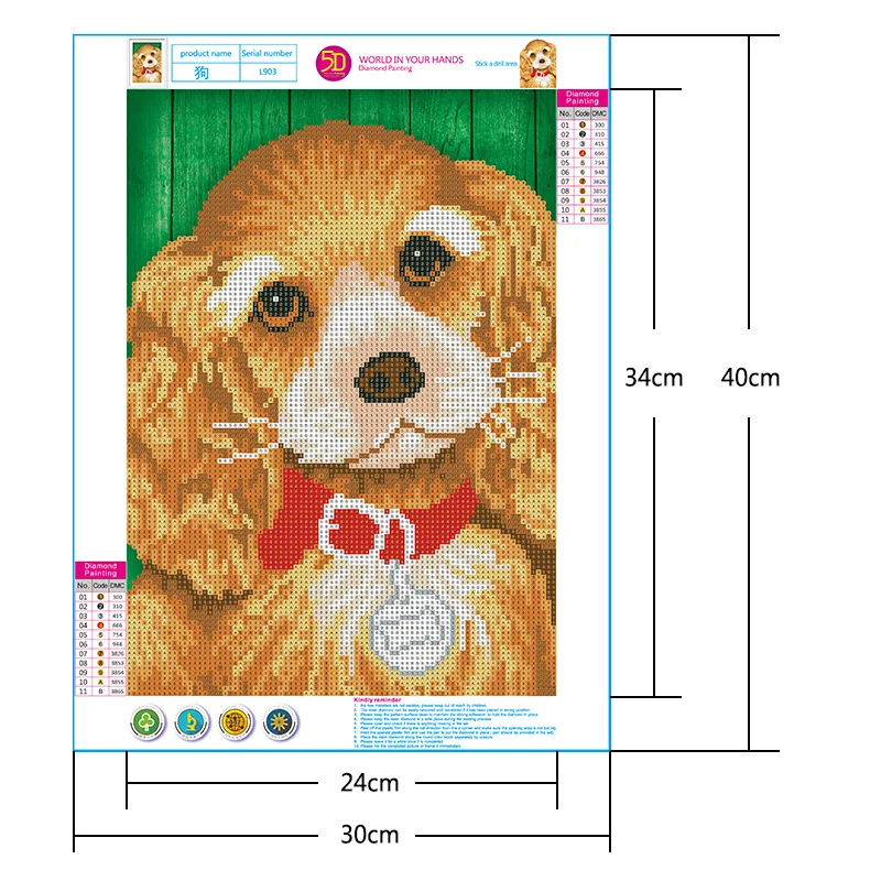 

Cartoon Yellow Dog 5D DIY Diamond Painting Cross Stitch Kits Full Square Round Drill Embroidery Rhinestones Picture Home Decor