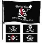 Фотофлаг пиратскийЧереп размером 90 х15 см с люверсами, без шеста, Джелли Роджер, Хэллоуин, украшение для дома и сада