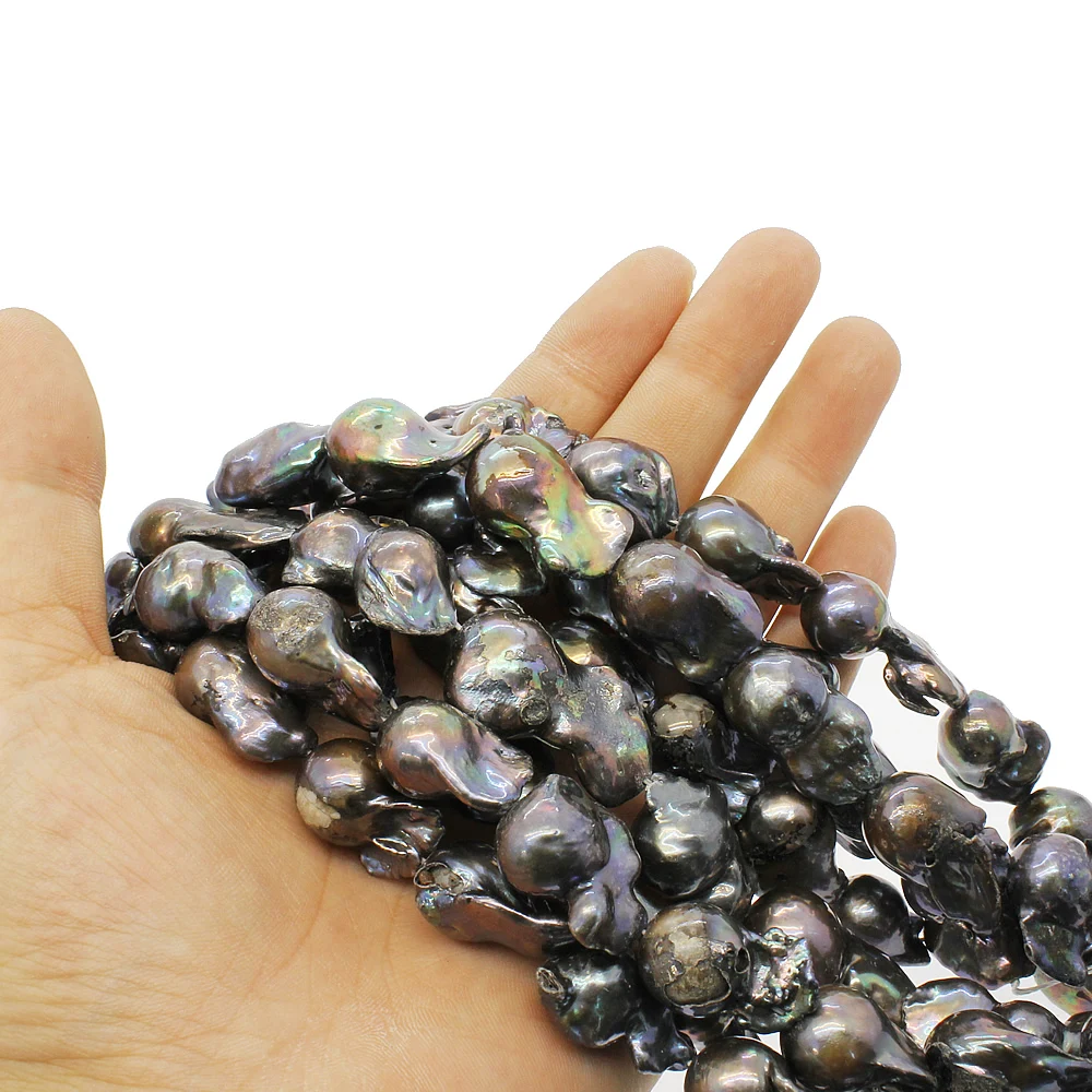 Натуральный пресноводный жемчуг барокко нерегулярный черный крупные частицы