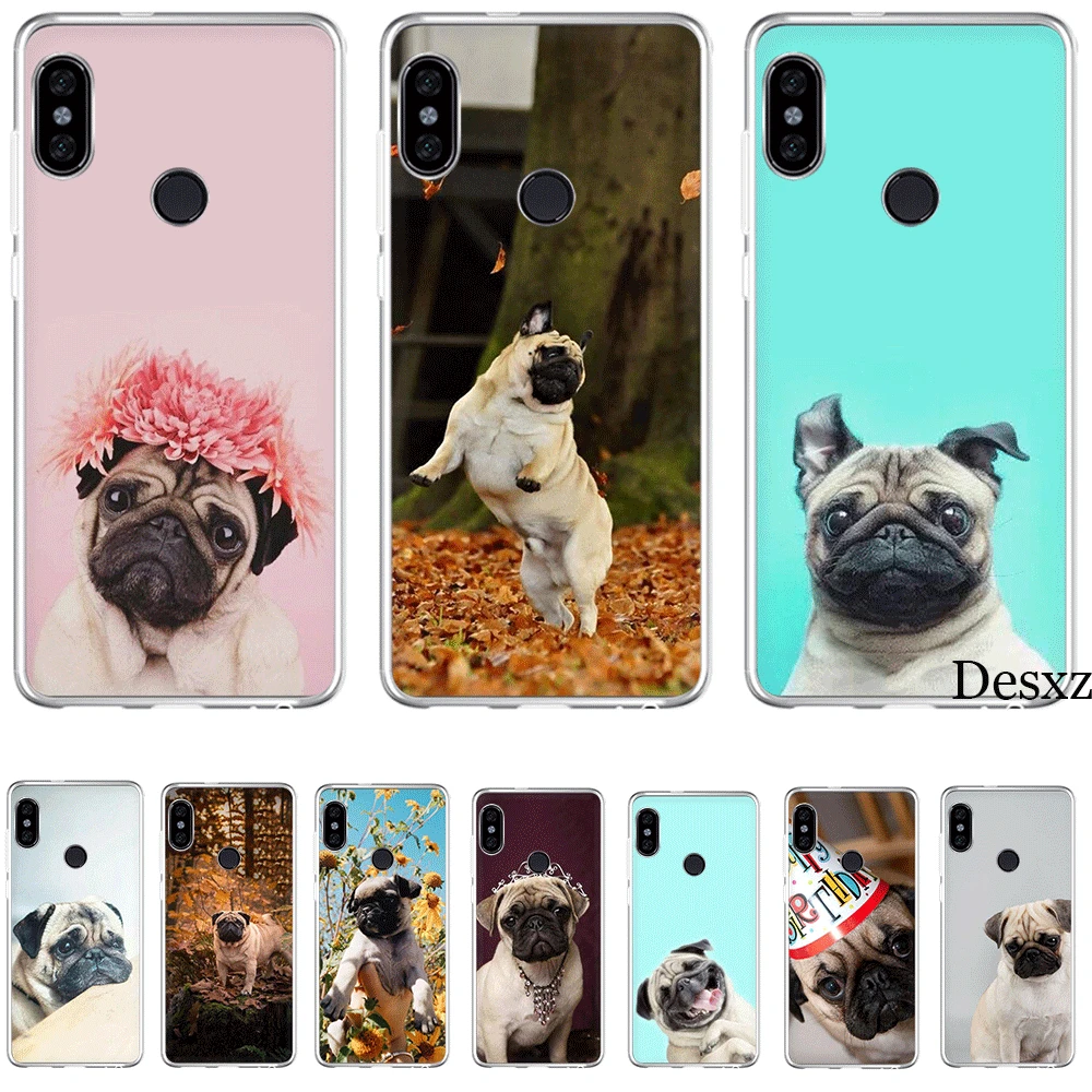 Mobile Phone Case For Xiaomi Redmi Note 7 8 8T 6 5 Pro 4 4X 5A Cover Protection Pug Dog | Мобильные телефоны и аксессуары