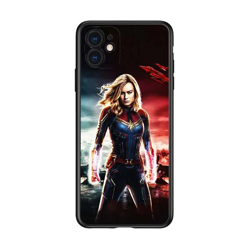 

Captain Marvel for Apple iPhone 12 Pro Max Mini 11 Pro XS Max X XR 6S 6 7 8 Plus 5S SE2020 Soft Black Phone Case