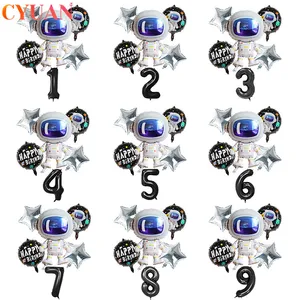 Космическая вечеринка астронавт воздушный шар ракета фольга шары галактика Тема Вечеринка Мальчик Дети День Рождения украшения гелиевые глобусы